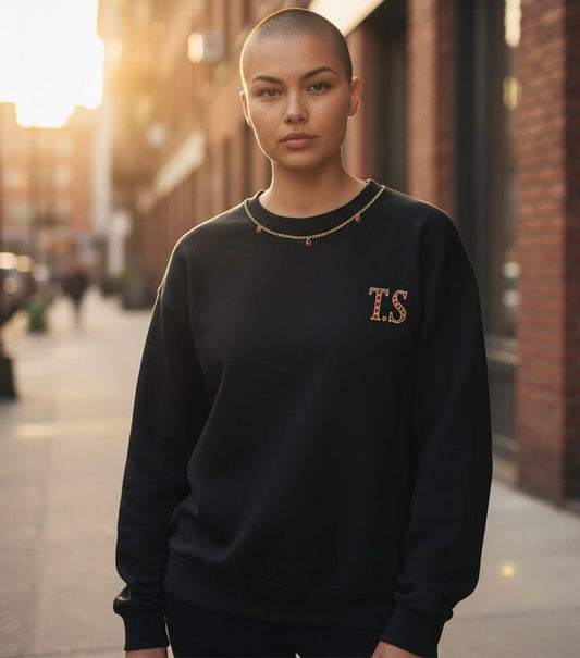 Black Initial Round My Neck / Life of a Showgirl Sweatshirt