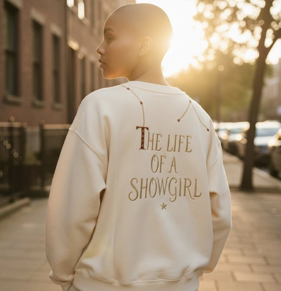 Cream Initial Round My Neck / Life of a Showgirl Sweatshirt