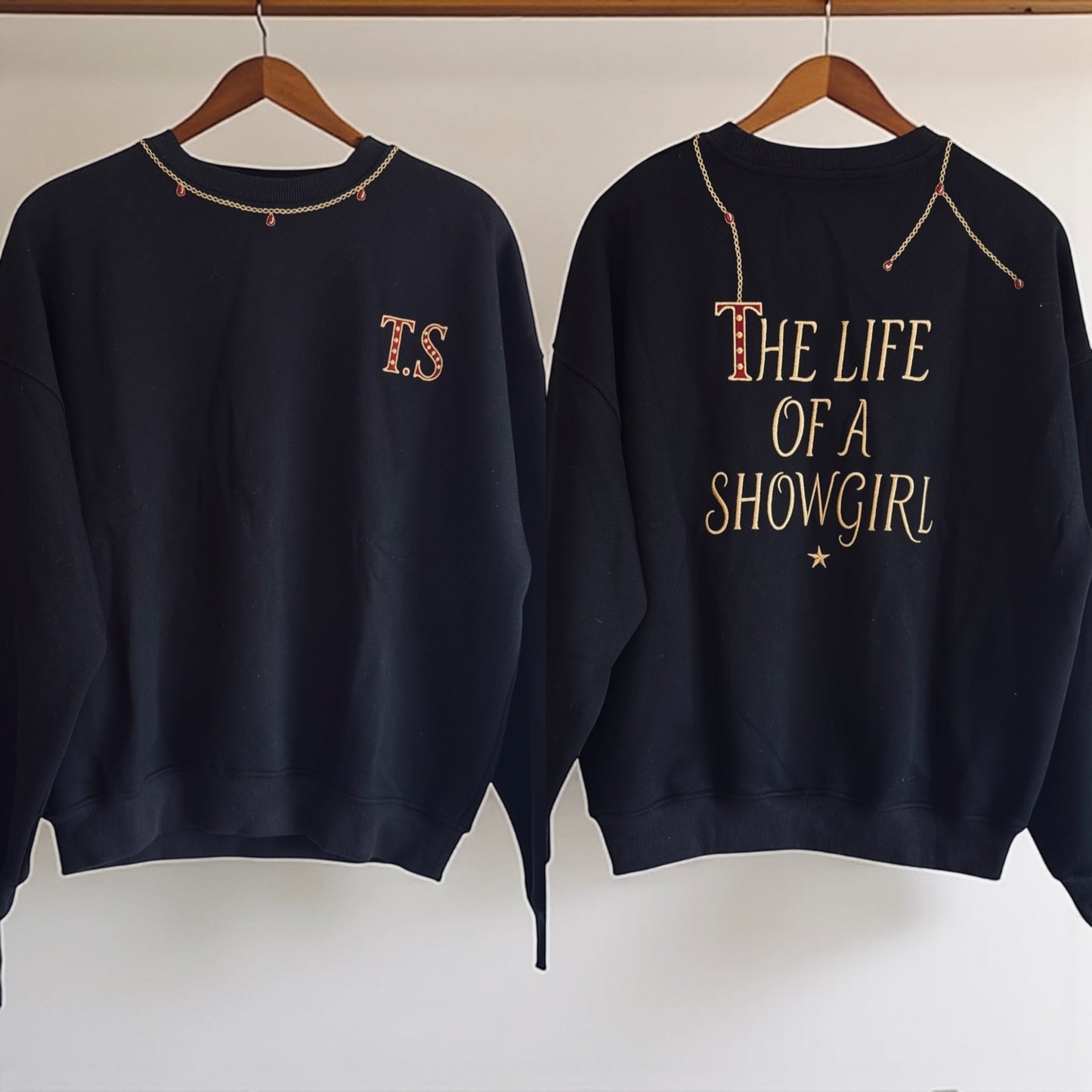 Black Initial Round My Neck / Life of a Showgirl Sweatshirt